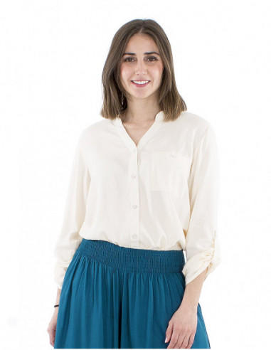 Chemise basique à manches 3/4 réglables