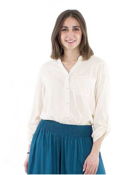 Basic shirt with adjustable 3/4 sleeves