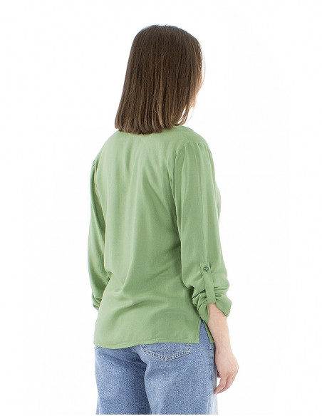 Basic shirt with adjustable 3/4 sleeves
