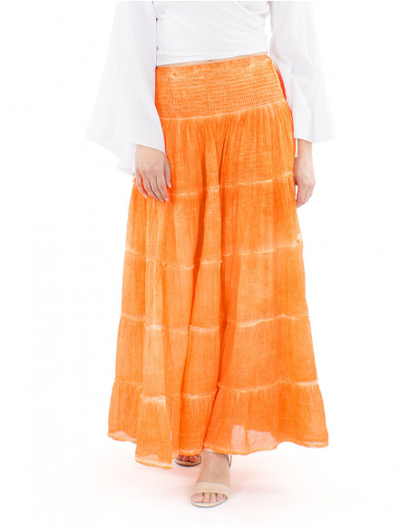 Long skirt in faded cotton voile
