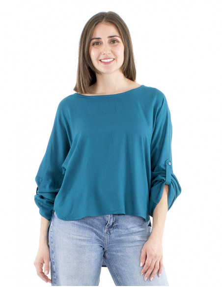 Blouse large manches ajustables