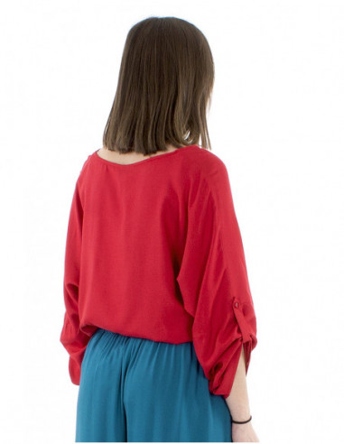 Loose blouse adjustable sleeves