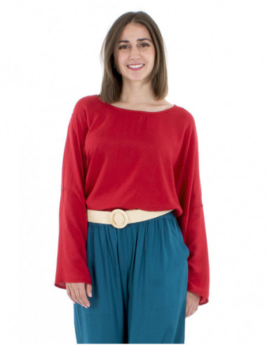 Loose blouse adjustable sleeves