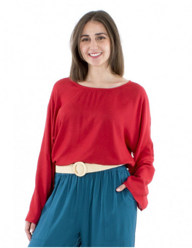 Loose blouse adjustable sleeves