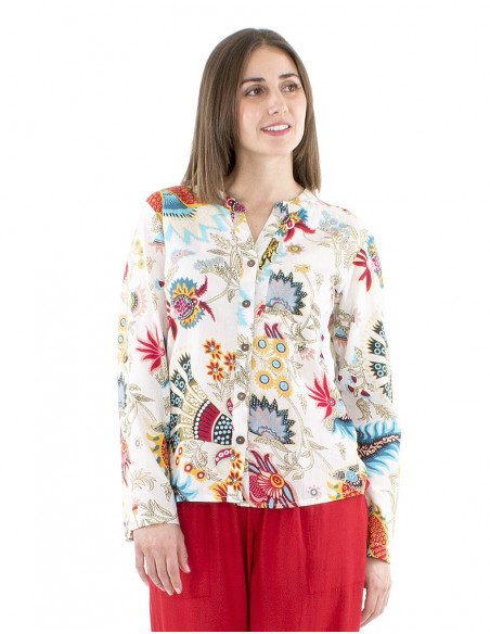 Cotton ethnic printed cotton blouse