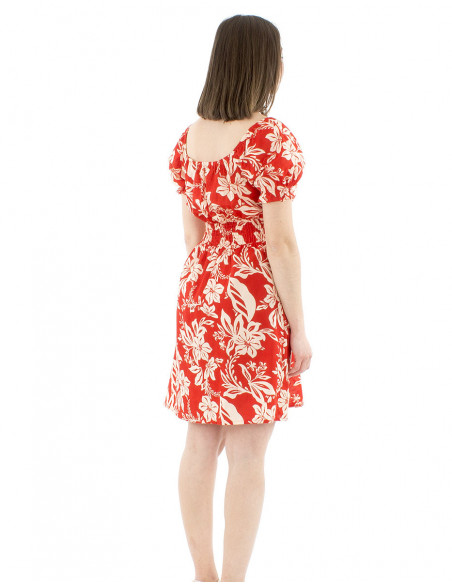 Robe coton courte romantique avec smock