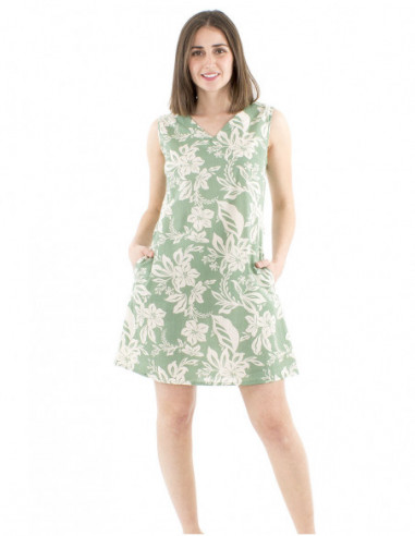 Robe couleur vert sauge pour l'été, bohème chic