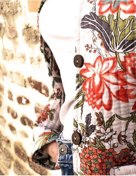 Short reversible boho cotton jacket