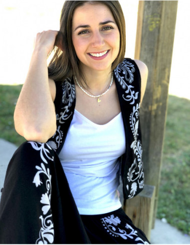 Gilet d'été avec lin et motif baroque