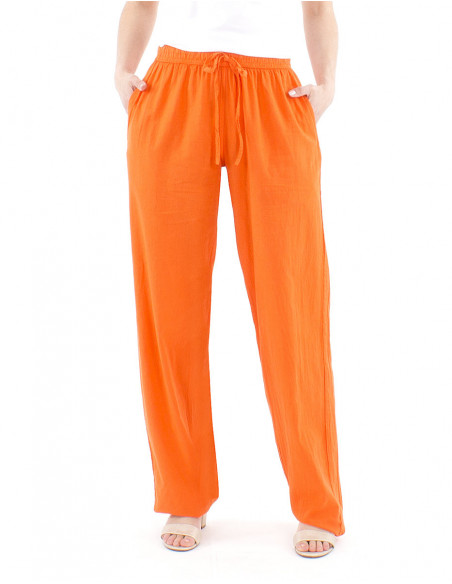 Pantalon uni pur coton