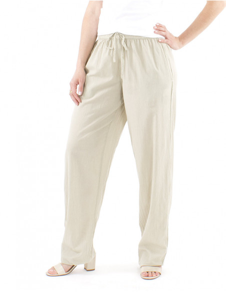 Pantalon uni pur coton
