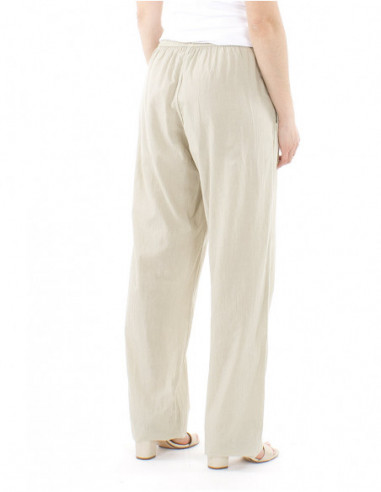 Pantalon uni pur coton