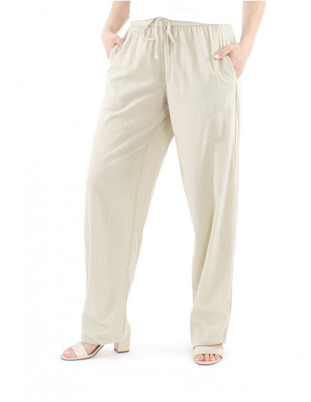 Pantalon uni pur coton