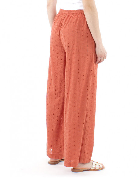 Boho pants openwork, pearls, laces