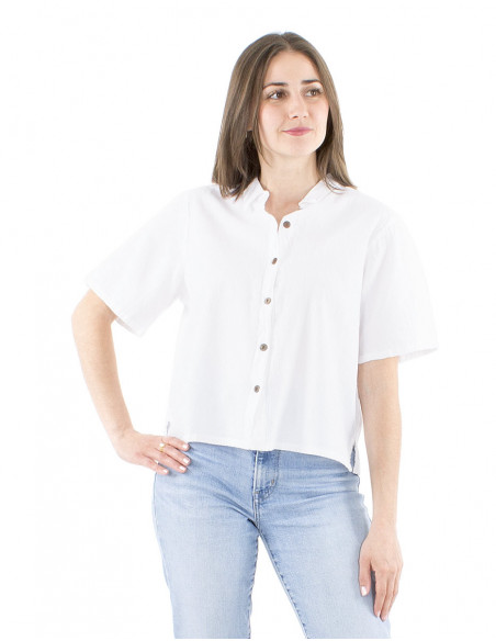 Large short cotton blouse