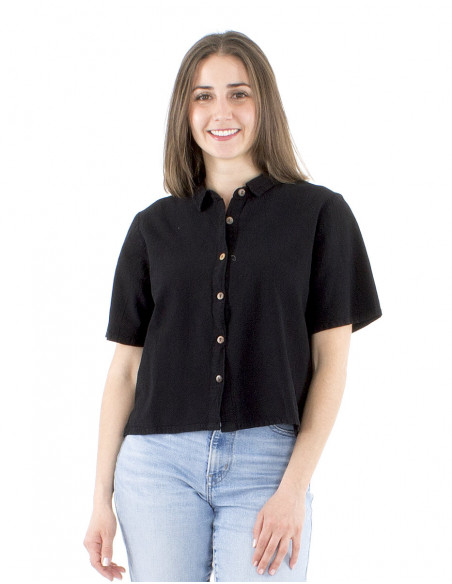 Chemisier femme court et ample coton