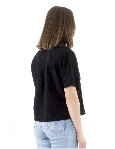 Chemisier femme court et ample coton
