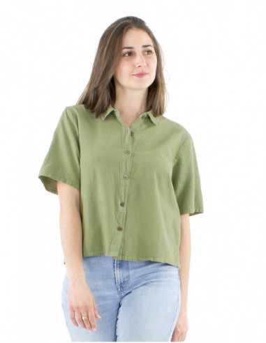 Chemisier femme court et ample coton