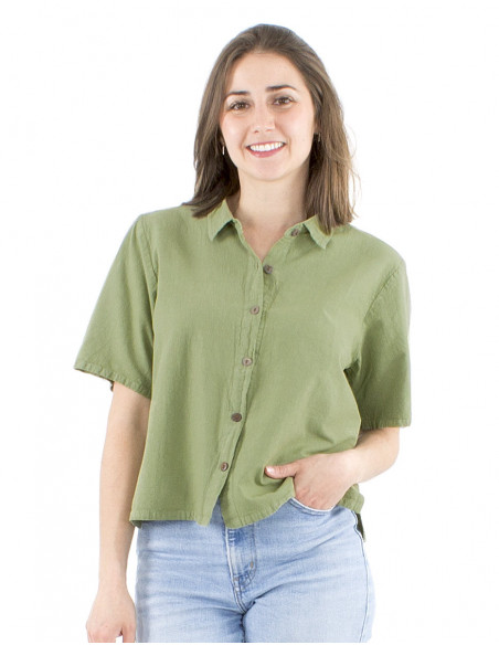 Chemisier femme court et ample coton