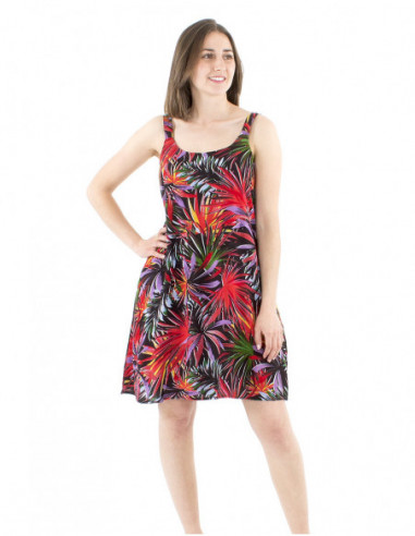 Robe courte tropicale avec bretelles