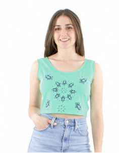 Crop top ample motif bohème et bretelles 2