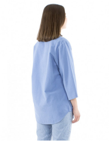 Cotton tunic plain fabric with buttons