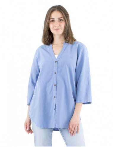 Cotton tunic plain fabric with buttons