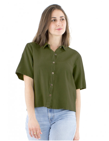 Large short cotton blouse