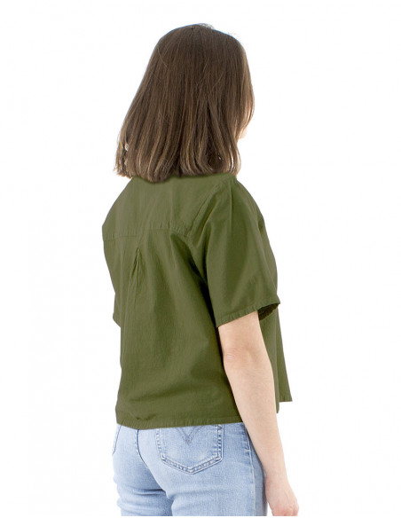 Chemisier femme court et ample coton