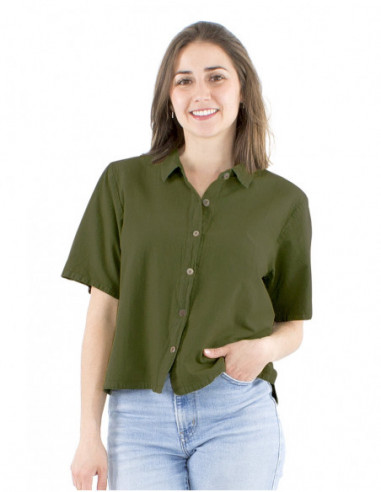 Chemisier femme court et ample coton