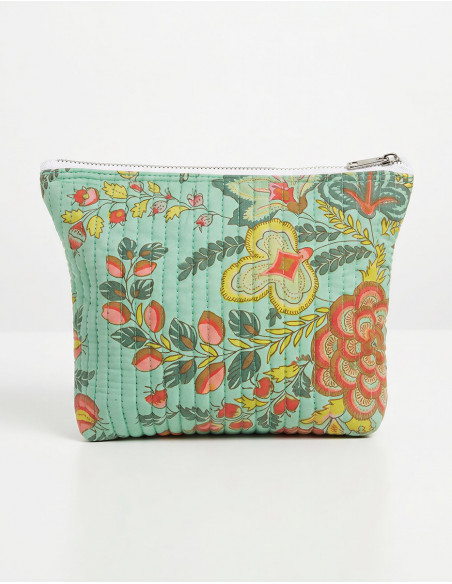Quilted cotton wallet boho floral print