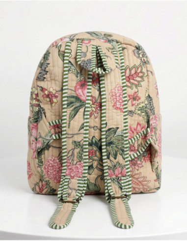 Sac à dos coton matelassé bohème