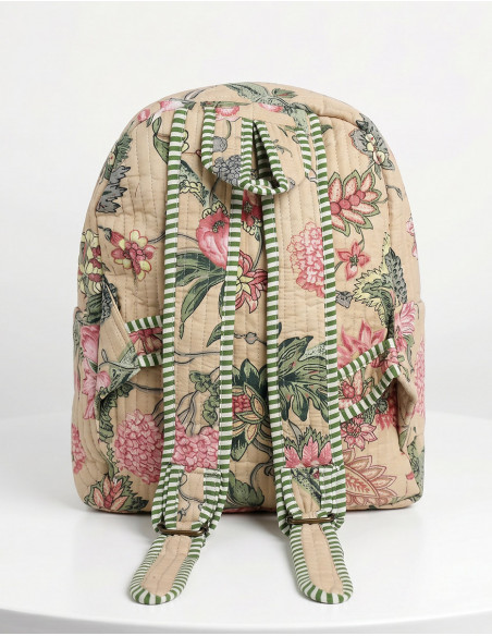 Sac à dos coton matelassé bohème