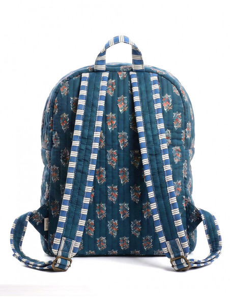 Quilted cotton backpack boho print