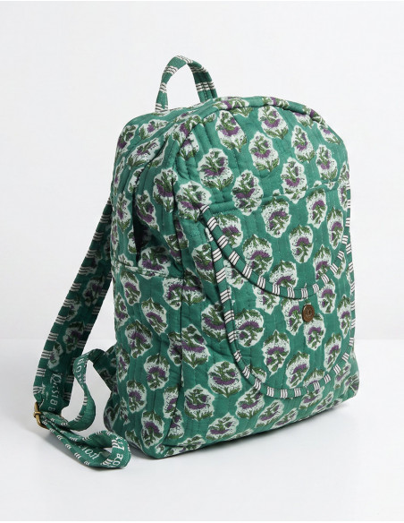 Sac à dos coton matelassé bohème