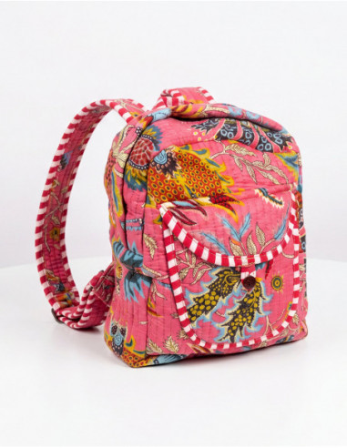 Sac à dos coton matelassé bohème