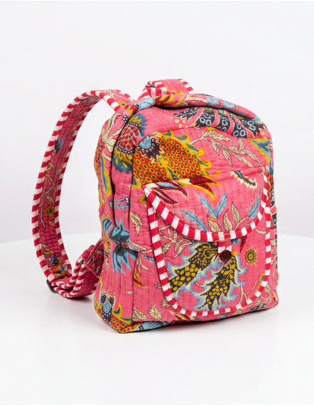 Quilted cotton backpack boho print