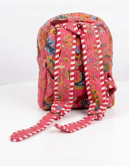Sac à dos coton matelassé bohème