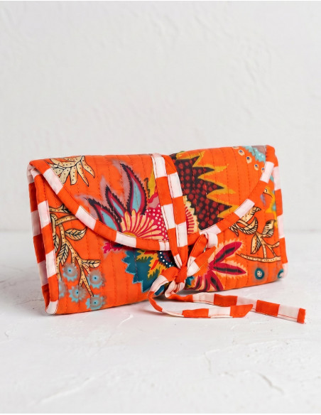 Make-up pouch quilted cotton fabric