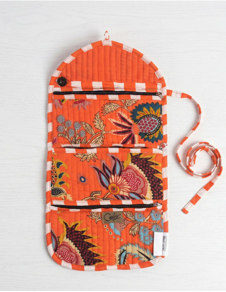 Make-up pouch quilted cotton fabric