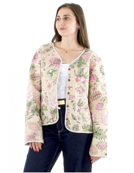 Veste boho matelassée réversible coton