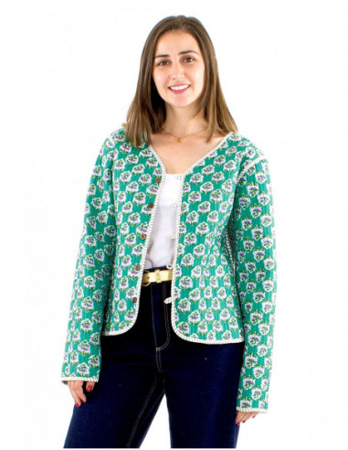 Quilted cotton reversible boho jacket