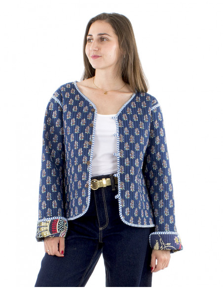 Veste boho matelassée réversible coton
