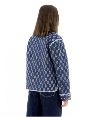 Quilted cotton reversible boho jacket