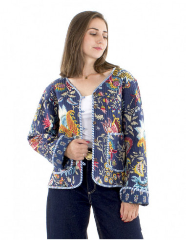 Veste boho matelassée réversible coton