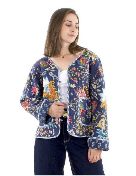 Veste boho matelassée réversible coton