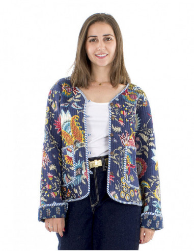 Veste boho matelassée réversible coton