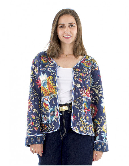 Veste boho matelassée réversible coton